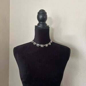 Vintage Silver Bow Choker